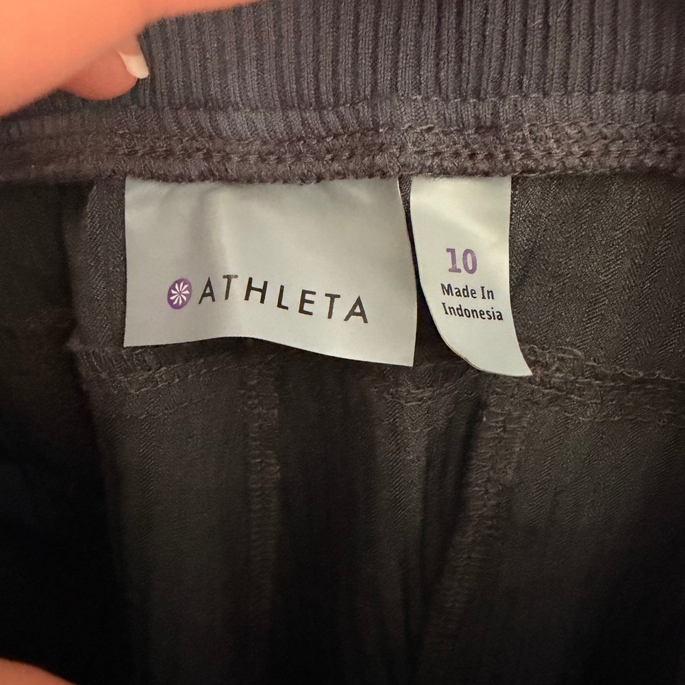 Athleta Wide Leg Stretch Lightweight Charcoal‎ Pants (10) Athleisure Casual - Picture 11 of 14